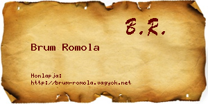 Brum Romola névjegykártya